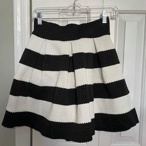 Black and white striped skirt